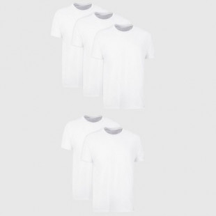 Hanes Men's Crewneck T-Shirt with Fresh IQ 5pk - White XXL: Tagless, Moisture Wicking,
