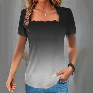 Xdegoge Womens Summer Tops Square-Neck Shirts Short Sleeve Tops Dressy Casual Tunic Blouses Floral Fashion Loose Fit T Shirts My Orders Placed Recently By Me Flash of The Day Online Only