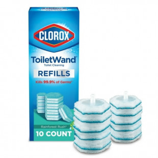 Clorox ToiletWand Disinfecting Brush Refills, Disposable Toilet Bowl Cleaner, Rainforest Rush, 10 Count