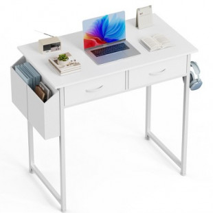 JIONJOY 32 Inch Writing Desk Small Space Desk Study Table - White