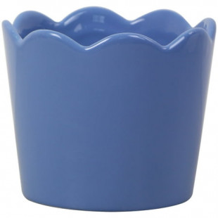 Mainstays 4in Scallop Blue Round Ceramic Planter