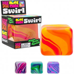 NeeDoh Swirl Nice Cube, Satisfying Square Shaped Sensory Toy, Colors May Vary, Children Ages 3+