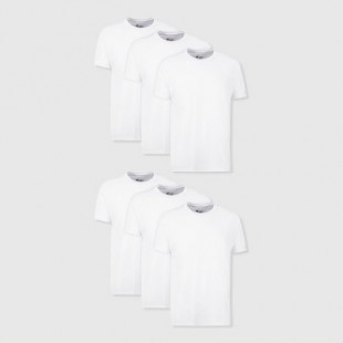 Hanes Men's Crewneck T-Shirt 6pk - White L: 100% Cotton, Lightweight, Tagless, Moisture Wicking,
