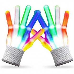 HLONK Cool Toys LED Gloves, Boy Toys Age 8-10 Years Old with 6 Flashing Mode, Fun Toys Gift for 3 4 5 6 7 8 9 10 11 12 Year Old Girls Boys (1 Pair)