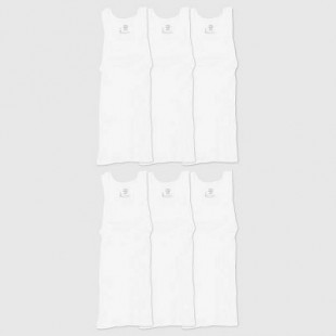 Hanes Men's 6pk Tanks - White S: Cotton Sleeveless Undershirts, Moisture Wicking
