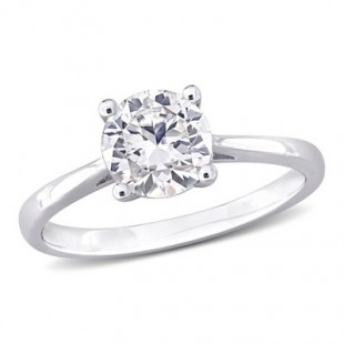 EVERLY JEWELRY Sterling Silver White Sapphire Solitaire Ring – 1 5/8 ct TGW