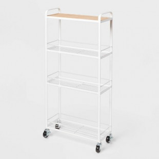 Brightroom™ Skinny Storage Cart - Iron Utility Cart Matte White - No Assembly