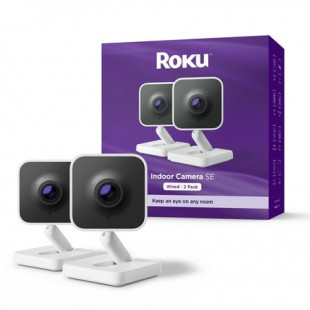 Roku Indoor Camera SE 2-Pack - Home Security Camera with 1080p HD & Wi-Fi 6