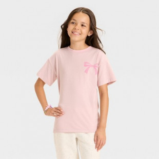 Girls' Short Sleeve Oversized Seoul Graphic T-Shirt - Cat & Jack™ Dusty Pink S