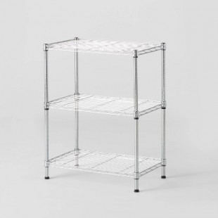 3 Tier Wire Shelving Chrome - Brightroom™ Adjustable Metal Storage Shelves Utility Shelving Unit 160 lb Capacity