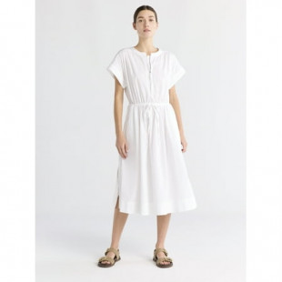 Free Assembly Women’s Cotton Midi Shirtdress with Drawstring Waist, Sizes XS-XXL