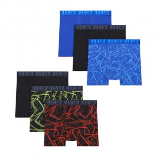 Hanes Big Moves Breathable Boxer Briefs 6-Pack for Boys - Performance Stretch, Moisture-Wicking, Multi-Color Print
