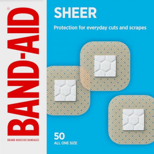 BAND-AID Brand Sheer Spots Adhesive Small Square Bandages - 50 Count