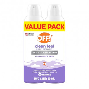 OFF! Clean Feel Picaridin Insect Repellent Aerosol Value Pack 2 Cans, 10 oz Total