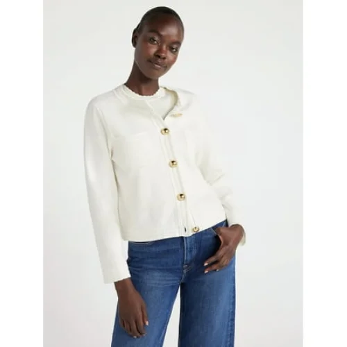 Free Assembly Women’s Long Sleeve Cardigan Sweater with Chest Pockets, Sizes XS-XXL