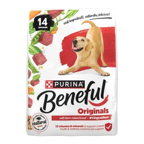 Rebublished Purina Beneful Originals with Farm-Raised Beef Natural Dry Dog Food Recipe 14 lb Bag