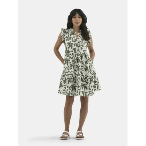 Time and Tru Women’s Flutter Sleeve Mini Dress, Sizes XS-XXXL