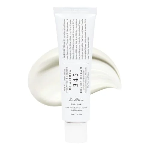 Dr.Althea 345 Relief Cream | Moisturizer for Soothing Recovery and Blemish Care with Tea Tree Leaf Water & Niacinamide | Korean Vegan Skin Care for All Skin Types, 1.69 Fl Oz (Ver.2 - Pack of 1)
