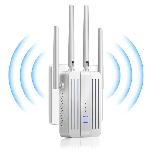 WiFi Extender Signal Booster for Home: Internet Repeater Range Covers Up to 9995 Sq.ft and 45+ Devices for House Wireless Office Basement Room (White, 3XL)
