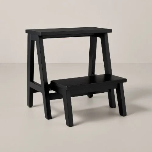 18" Wood Kitchen Step Stool - Black - Hearth & Hand™ with Magnolia