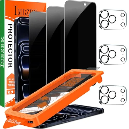 IMBZBK 3 Pack Privacy Screen Protector for iPhone 17 Pro [6.3 INCH]