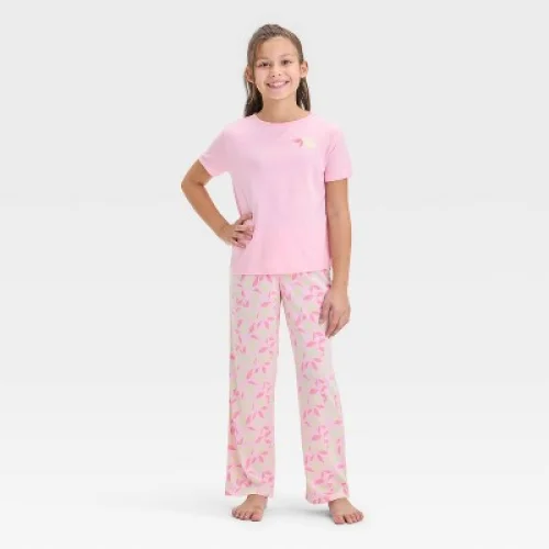 Girls' 3pc 'Lemons' Printed Short Sleeve Pajama Set - Cat & Jack™ Pink XS