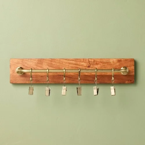 Hearth & Hand™ with Magnolia Brass and Wood Wall Rail with Clips