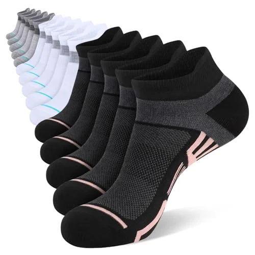 shnn 15 Pairs Women's Ankle Socks Lightweight Breathable Casual Low Cut Socks with Heel Tab