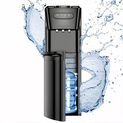 Bottom Loading Water Cooler Dispenser, 3 Temperature Settings - Hot, Cold & Room, Inky Black