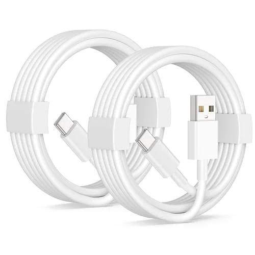 2 Pack Car Carplay Cable for iPhone 17/17 Pro/Air/16e/16/15 Pro Max/Plus USB A to USB C 3FT