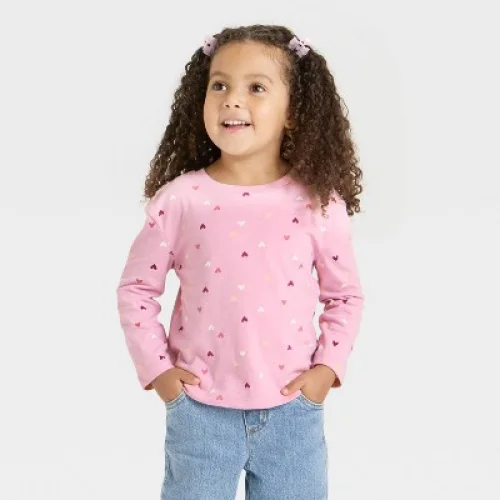Toddler Girls' Long Sleeve T-Shirt - Cat & Jack™ Lavender 5T