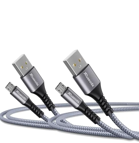 Ruaeoda Micro USB Cable 2 Pack Android Charger 6ft High Speed 2.0