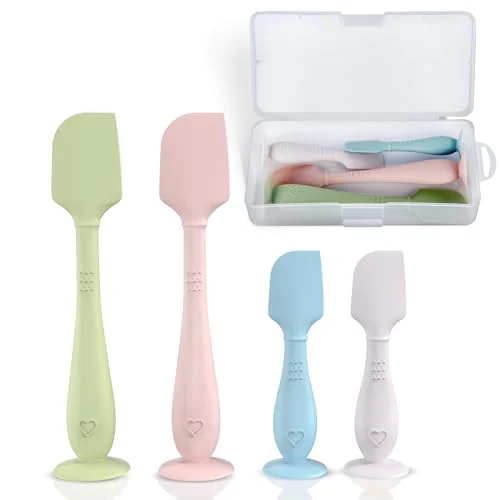 4-Pack Diaper Cream Spatula with Travel Box – Silicone Butt Paste Spatula