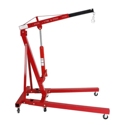 Professional 2T Red Engine Motor Hoist Cherry Picker Shop Crane Lift Foldable