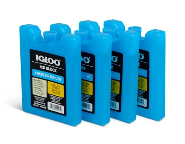 Igloo Small Maxcold 4 Pack Reusable Ice Blocks for Coolers and Freezers