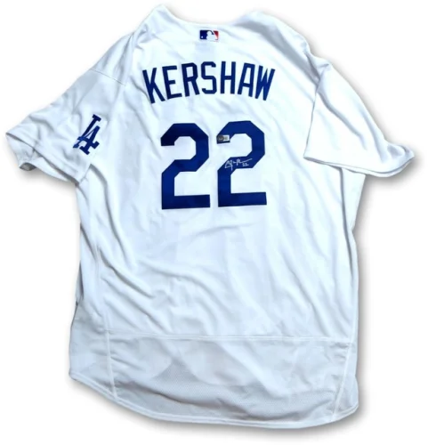 Clayton Kershaw Authentic Signed Dodgers White Jersey - Size 56 Beckett WIT
