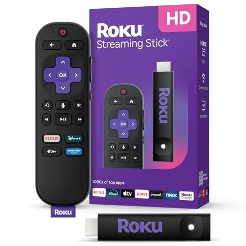 Roku Streaming Stick HD 2025 — HD Streaming Device for TV with Roku Voice Remote