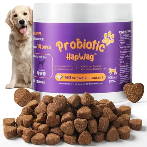 90 Soft Chews Probiotics for All Breeds and Ages Dogs - Pork Flavor - Supports Gut Digestive Health, Anti Diarrhea, Constipation Relief, No More Allergies