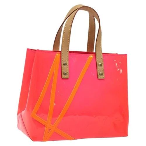 LOUIS VUITTON Monogram Vernis Fluo Reade PM Bag Pink Orange M91903 Auth 116362AM