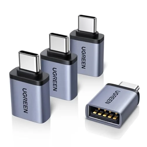 UGREEN USB C to USB Adapter 4 Pack, 10Gbps USBC Male to USB 3.2 Female Adapter, Type C USB C Adapter for MacBook Pro,iMac,iPhone 17 16 15 Pro Max,iPad mini Pro, Thunderbolt 4, Samsung Galaxy