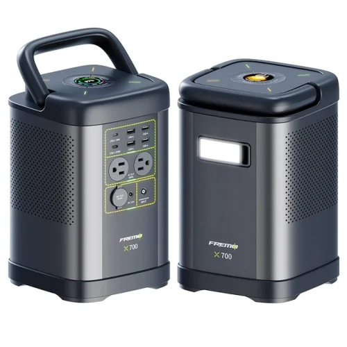 Portable Battery Power Station LiFePo4, 662Wh up to 1000W AC Output, Solar-Ready