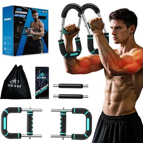 RENRUI Twister Arm Trainer, Adjustable Resistance, Chest & Arm Workout Equipment with Carry Bag
