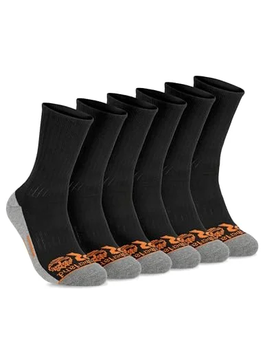 6 Pairs Timberland PRO Men's Sorbtek Moisture Control Socks with Arch Support and Cushioned Footbed (Size 7-12)