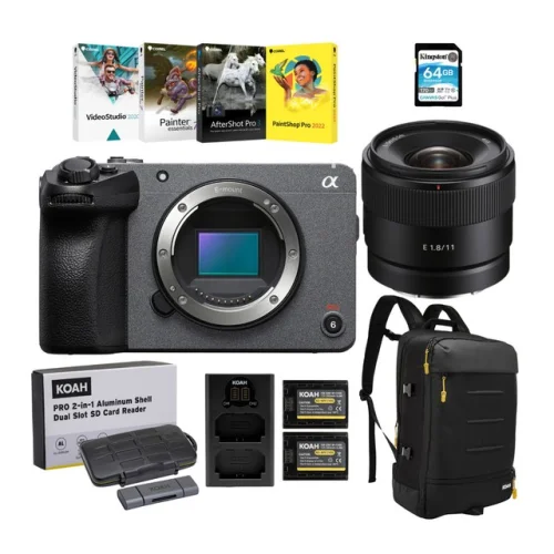 Sony FX30 Mirrorless Camera Bundle with Lens, Backpack, Software and Accessories