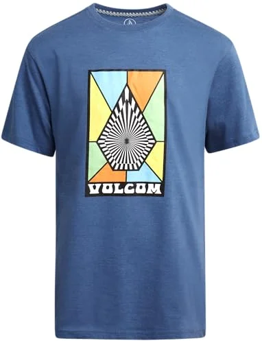 Volcom Boys T Shirt - Cotton Blend Short Sleeve Graphic Tees for Boys, Size 10-12, Blue Slate