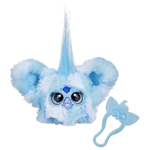 Furby Furblets SNO-Way Holiday Edition Mini Friend, 45+ Sounds, Holiday Music, Speaks Only Furbish, Electronic Plush Toys for Girls & Boys, Interactive Pets, Blue & White, 6+