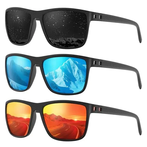 Fanshen Polarized Sunglasses for Men Women, UV Protection Lightweight Sun Glasses for Driving Fishing Golf Cycling
