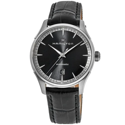 New Hamilton Jazzmaster Auto Black Dial Black Leather Men's Watch H32475730