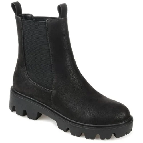 Journee Collection Women's Ivette Pull On Block Heel Booties Black 11
