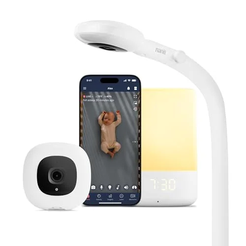 Nanit Essentials Smart Baby Monitor with Floor Stand – 1080p HD Wi-Fi Camera, Sleep Tracking, Two-Way Audio, Night Vision, Motion & Cry Notifications, White